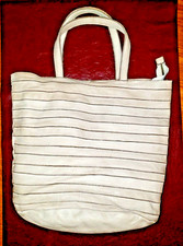 Nwt Sundance Italian Leather Seamed Shoulder Bag Gray