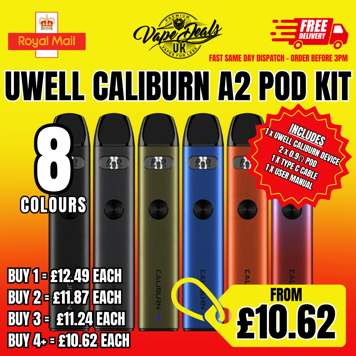 UWELL Caliburn A2 NEW KIT Pod System | A2 Pods | Free Delivery & fast  dispatch