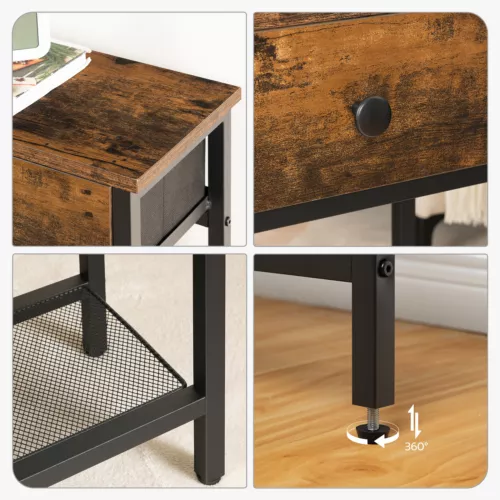 HOOBRO Konsolentisch Beistelltische mit Ablage Sofatisch Flurtisch Sideboard - Bild 42 von 43