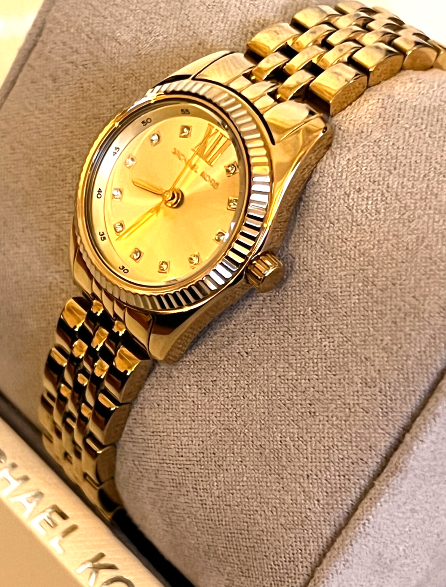 MICHAEL KORS 時計 MICHAEL KORS MK4741 Petite Lexington Gold-Tone Women's Watch BNWT