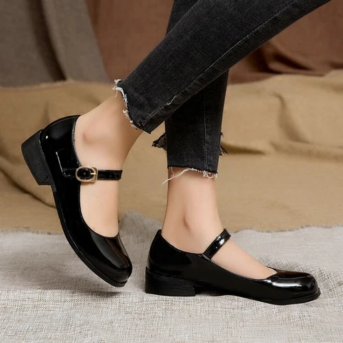 Womens Sweet Mary Jane Patent leather Dress Shoes Fashion Ankle Strap Shoes Size - Picture 6 of 29
