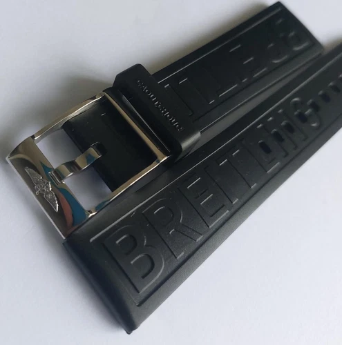 A20S.1 ORIGINAL OEM 22mm BREITLING DIVER PRO III BLACK RUBBER WATCH BAND 22-20