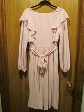 Shein Women's Pink Long Sleeve Pleated Dress Size L