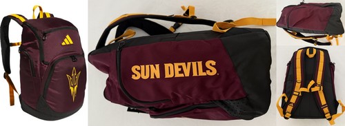 ADIDAS $85 Arizona State Sun Devils ASU 5-Star Team 2 Padded 16" laptop BACKPACK - Picture 2 of 16