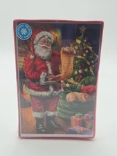 New Holiday Style Christmas Cards Box Set • Santa List Artwork • 10 Cards w/...