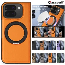 For Google Pixel 10 9 Pro Fold Fashion Leather Magnetic Ring Stand Case Cover