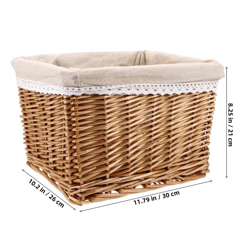 Cesti Portaoggetti Cesto in Vimini Con Coperchio Cestini Bidoni Del Bucato - Immagine 4 di 4