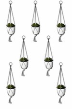 7X Macrame Plant Hanger Flower Pot Hanging Baskets Plant Holder Home Decor Gray