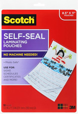 Self-Seal Laminating Pouches, 9.0 in X 11.5 in Letter Size, Easy to Use and No L
