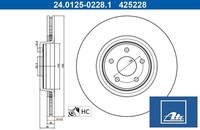 2X Bremsscheibe ATE 24.0125-0228.1 2 Bremsscheiben Vorderachse Vorne FüR Ford