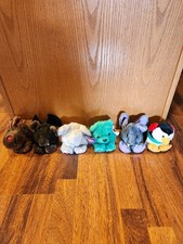 Vtg 90s Puffkins Beanie Plush Retired Collectibles Animals Lot of 6 Some w/Tags