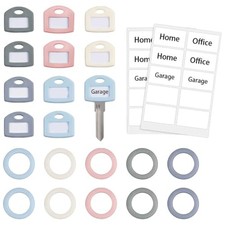 20Pcs Soft Stretchy Key Covers Caps with Label Tags,Colorful Key Identifiers