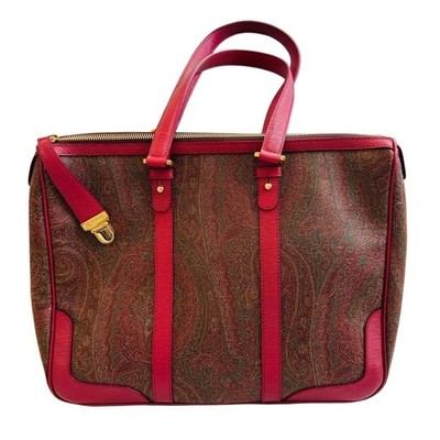 Etro Pink Paisley Tote Bag with Shoulder Strap Business Bag Large Capacity