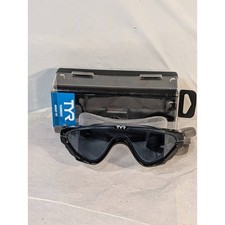 TYR Black Hawk Racing Goggles Adult OSFM Black Silicone Anti-Fog Lens