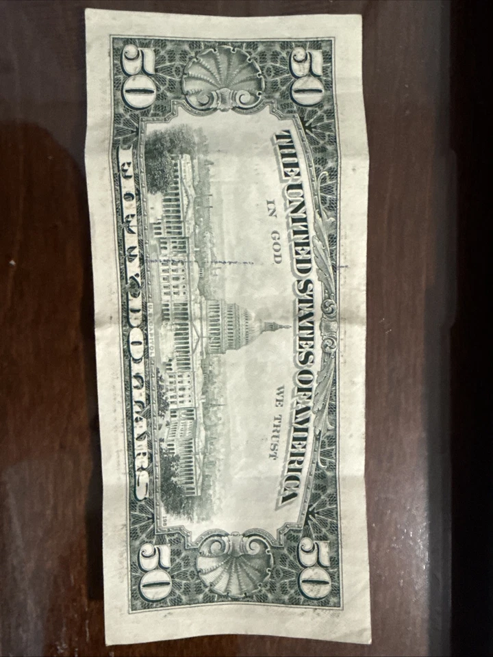 1990 $50 DOLLAR BILL SN B85164021B IN PEFECT CONDITION!!!!!!!!!!!!!!!!!! - Image 4 of 4