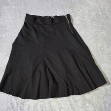 Zara Woman Womens M Skirt Black Paneled A-Line Side Zip High Waist 8323/639/800
