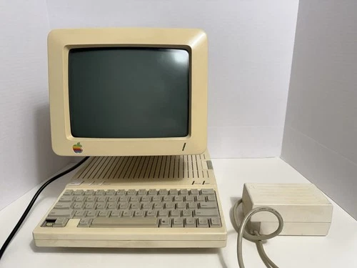 Apple IIC A2S4000 Computer & Power Supply+  A2M4090 Monitor &Stand+Manuals WORKS