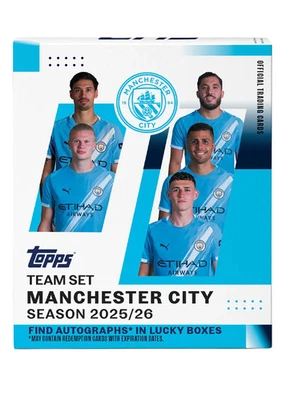 2025-26 Topps Manchester City Team Set Box (5 packs) 30 Cards Total