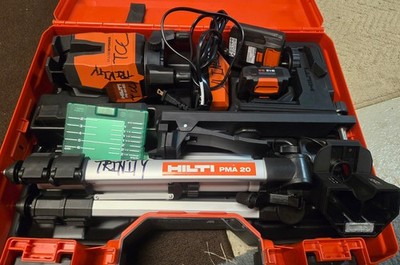 Hilti PM 40-MG 12V Green Laser Kit Battery, Receiver, Tripod READ DESCRIPTION
