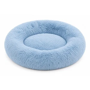 Tie Dye Plush Donut Pet Bed Light Blue 24" 60cm Calming Cat Dog Bed New