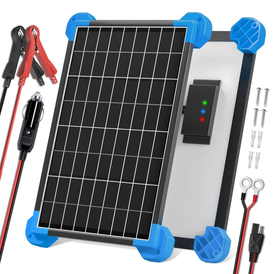 POWOXI 10W 12V Solar Car Battery Trickle Charger Solar Panel kits for RV Boat
