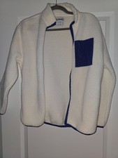 OLD NAVY Kids XL 14-16 Sherpa Jacket for Winter Cream Color with Blue Accent