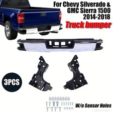 Chrome Rear Bumper Assembly For Chevy Silveradogmc Sierra 1500 2014-16 17-2018 Chrome Rear Bumper Assembly For Chevy Silveradogmc Sierra 1500 2014-16 17-2018