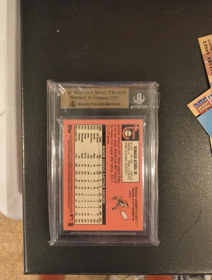 2018 Topps Heritage Chrome #580 Ronald Acuna Jr. RC /999 - PSA 9 - Image 2 of 2