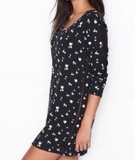Victoria  s Secret Floral Mesh Sides Cozy Sleep Dress Size Small
