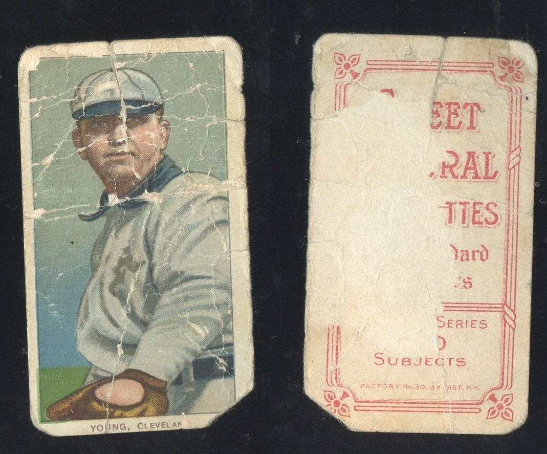 T206 Cy Young glove shows HOF ~~ PR condition ~~ Sweet Caporal 350/30 back