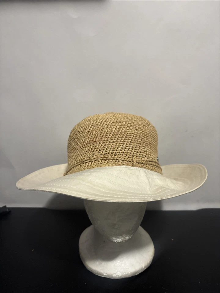 Sombrero Helen Kaminski Ala Ancha Sol Paja Algodón Natural Beige Lazo Mujer Talla Única Foto 2 de 4