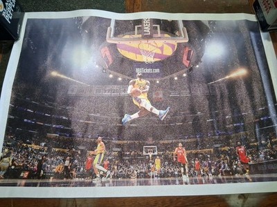 NEW LEBRON JAMES 19x13 VINYL POSTER NBA BASKETBALL LOS ANGELES LAKERS