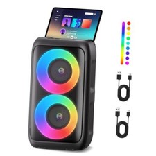 Bluetooth Speaker with 2 Wireless Microphones - Big Party Speaker for 2 Mics