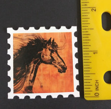 Beautiful Wild Horses Stamp Style Sticker AB