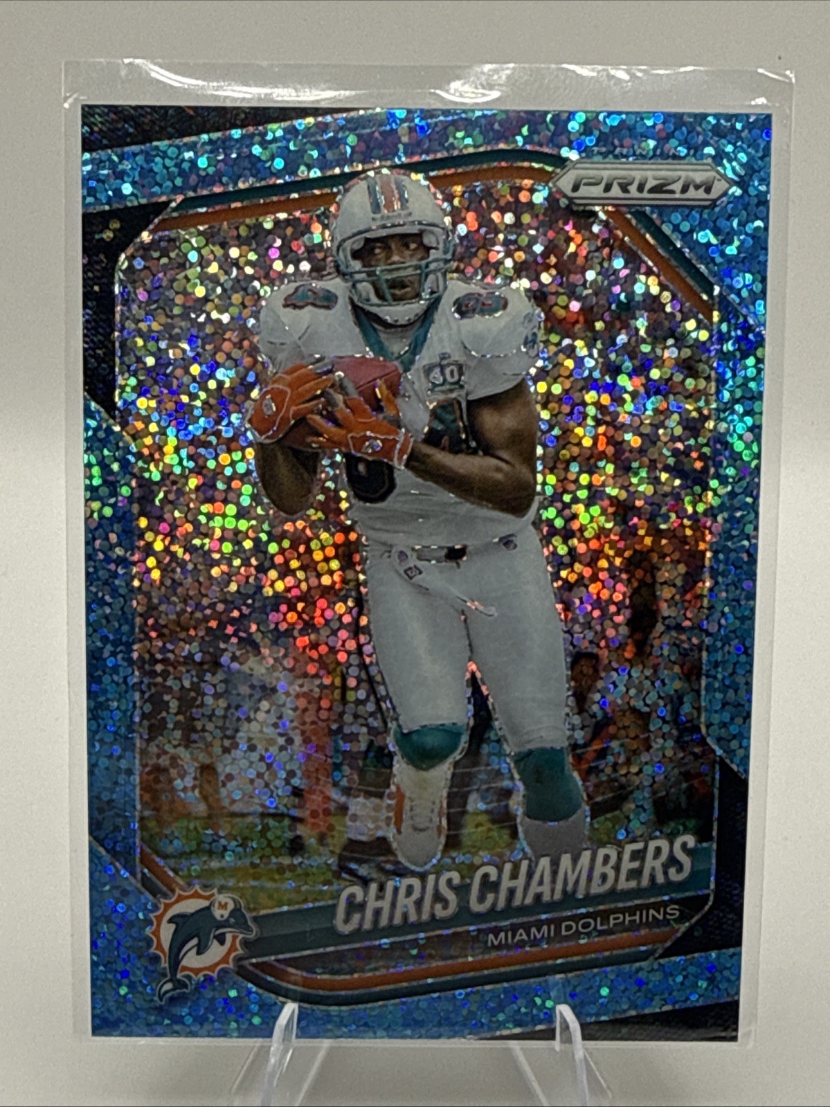 2025 Panini Prizm Chris Chambers #107 Blue Sparkle SSP #/96 Miami Dolphins