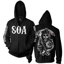 Sons Of Anarchy SOA Felpa Con Cappuccio Con Zip Ufficialmente Licenziata
