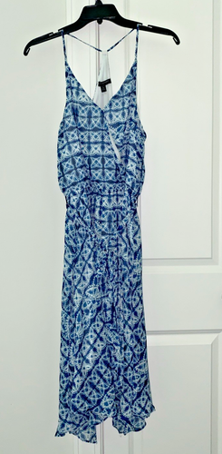 Banana Republic Wrap Tie Waist Dress Size MP Printed Handkerchief Fairy NWT - Picture 2 of 8