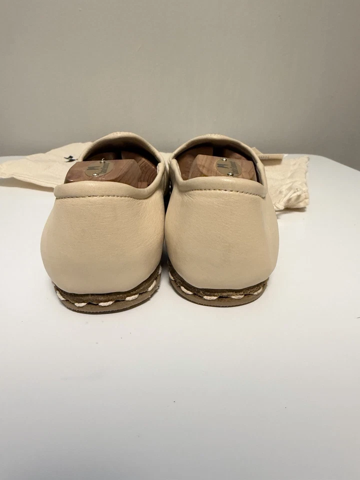 沙巴米色皮革一脚蹬手工土耳其平底女式欧盟 41 美国 10-10.5 — 第 4/4 张图片