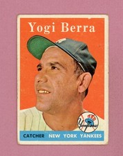 1958 Topps #370 Yogi Berra New York Yankees Baseball Card Low Grade