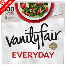 Vanity Fair Everyday Paper Napkins, 100 Count, 100 Count Pack of 1 , White