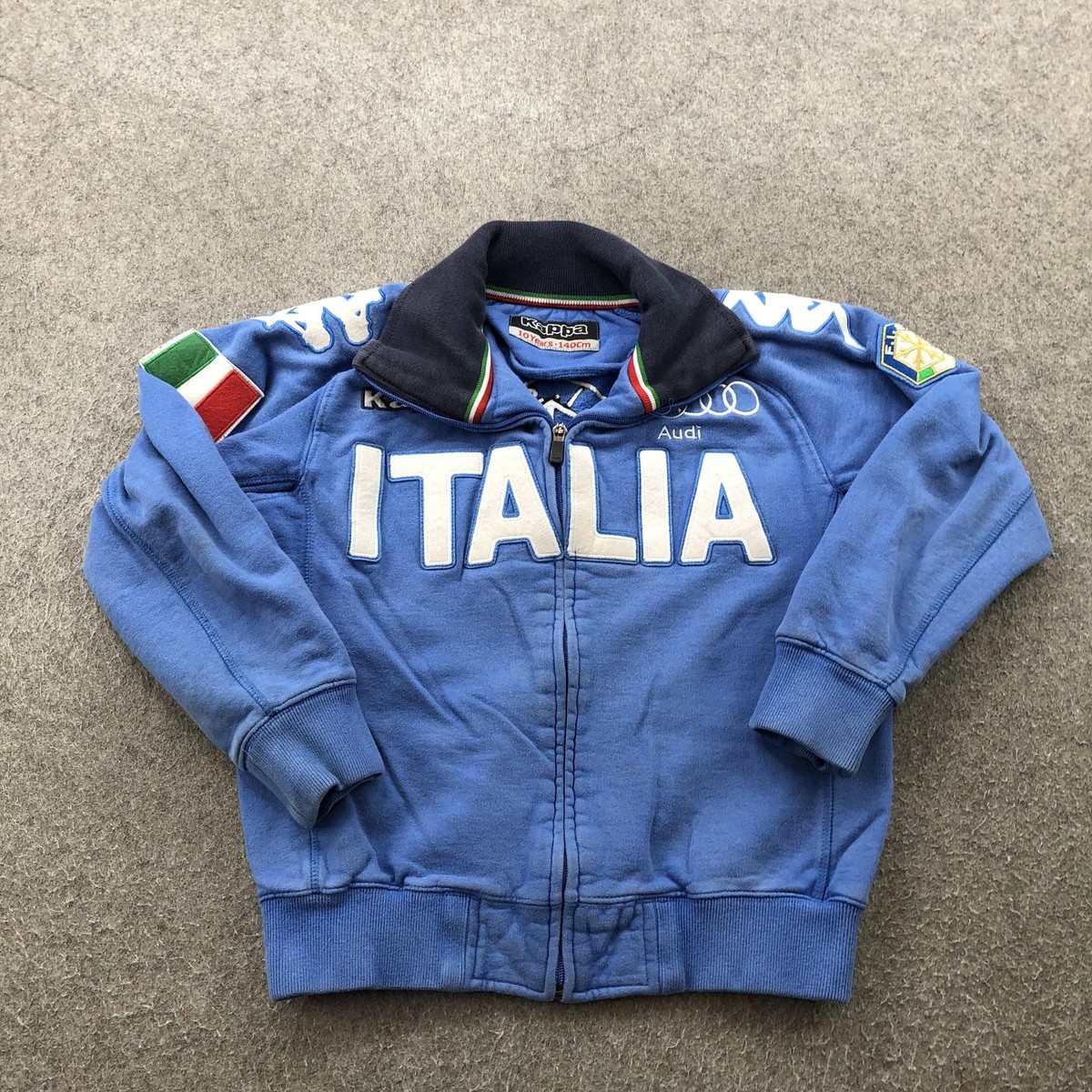 Kappa Jacket Youth 10 Years 140cm Italia Blue FISI Full Zip