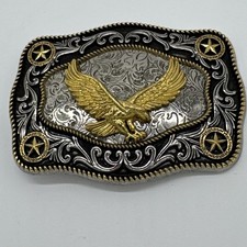 Soaring 3d Flying American Bald Eagle Metal Belt Buckle