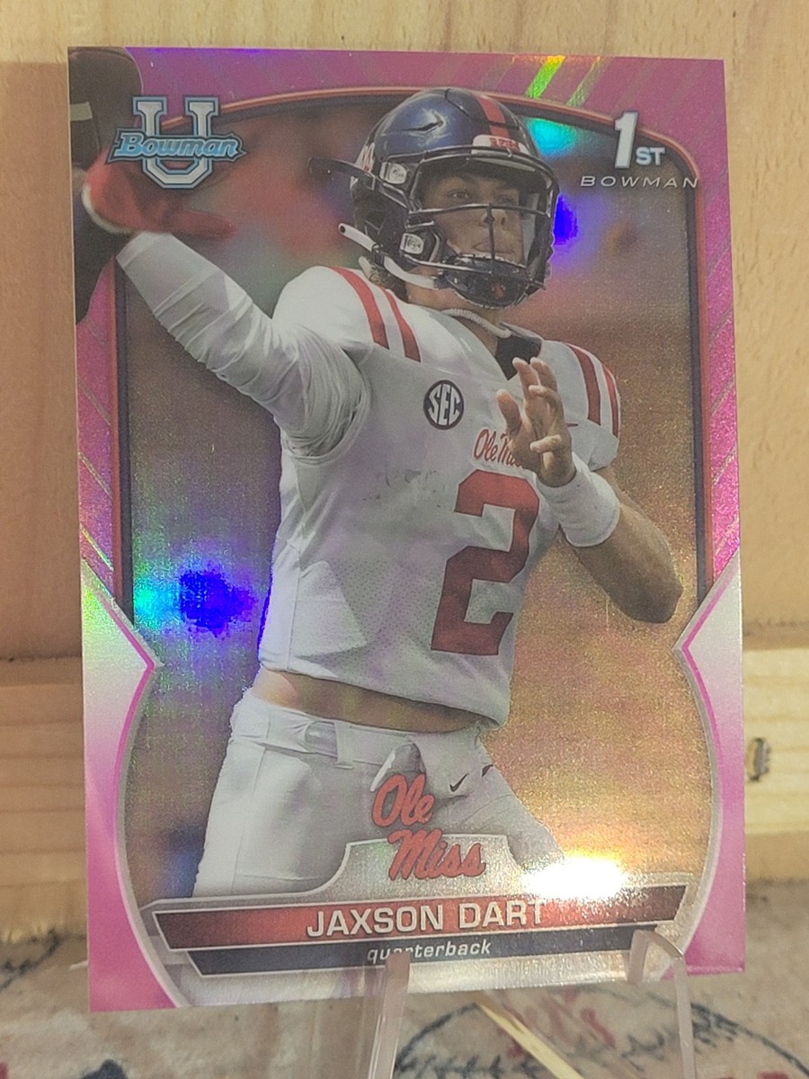 Jaxson Dart Pink Refractor 1st Chrome 2022 Bowman University