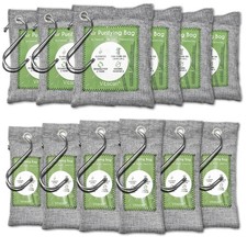 12 Pack Bamboo Air Purifying Bag, Activated Charcoal Bags Odor Absorber, Mois...