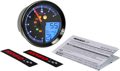 KOSO - Multi-Function Speedometer Tachometer HD-04 Black | BA051211