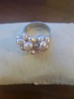 18 Freshwater Pearls: Knotted; Tested 925 Sterling Silver Believe Cocktail Ring — photo 1