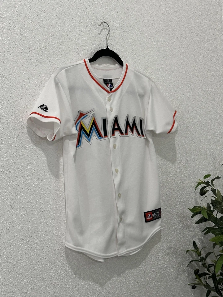Majestuosa camiseta de béisbol vintage de los Miami Marlins para mujer grande hecha en EE. UU. Foto 2 de 4