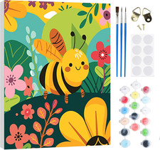 RICUVED Cartoon Bee Paint by Numbers Kits for Adults Children,Animal Painting Ki