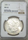 1898 P Morgan Silver Dollar NGC MS62 Frosty White Just Graded New Holder #C247M