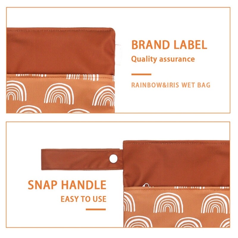 Baby Diaper Storage Bags Baby Cloth Diaper Zippered Dry Wet Bag Travel